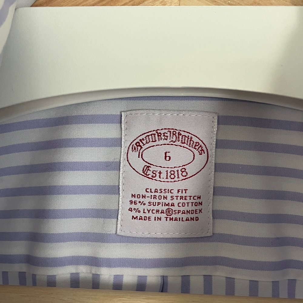 Brooks Brothers Non-Iron Bengal Stripe Dress Shirt Size 6 - Picture 3 of 6
